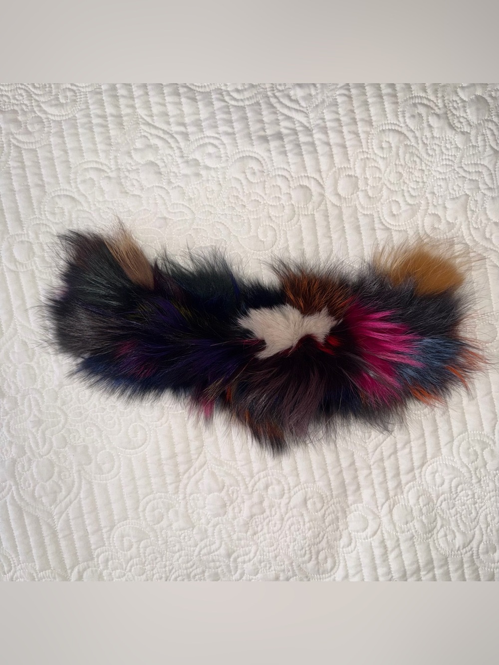 Multicolor Real Fox Fur Collar Stole Patchwork Neck Warmer Scarf
